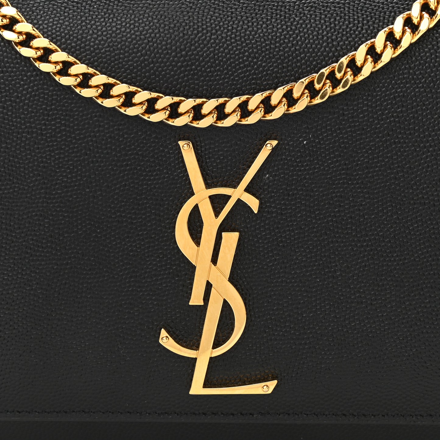 Grain De Poudre Medium Classic Monogram Kate Satchel Black