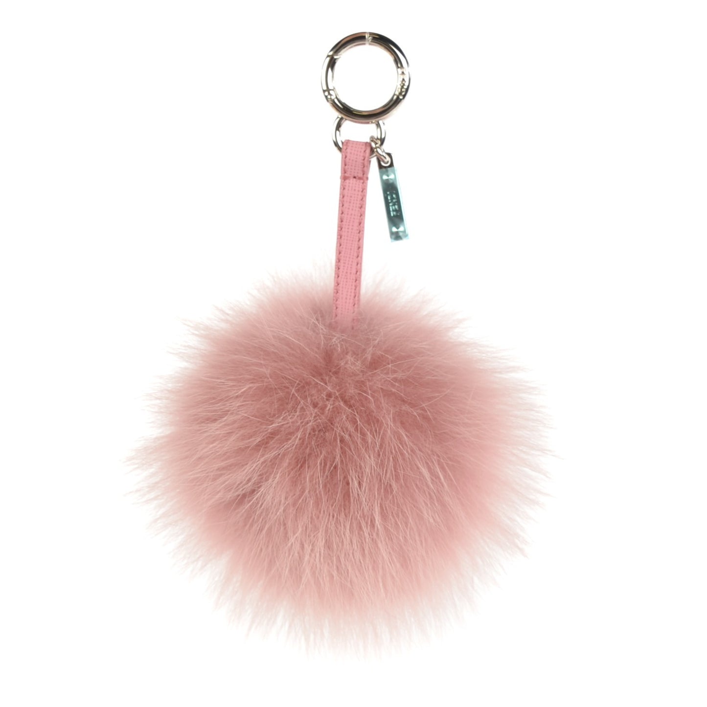 Fox Fur Vitello Elite Pom Pom Bag Charm Rosa