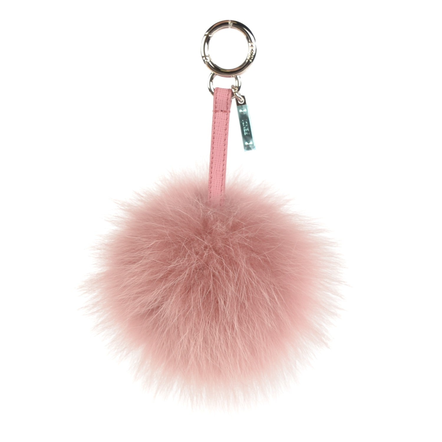 Fendi Fox Fur Vitello Elite Pom Pom Bag Charm Rosa 1 of 6