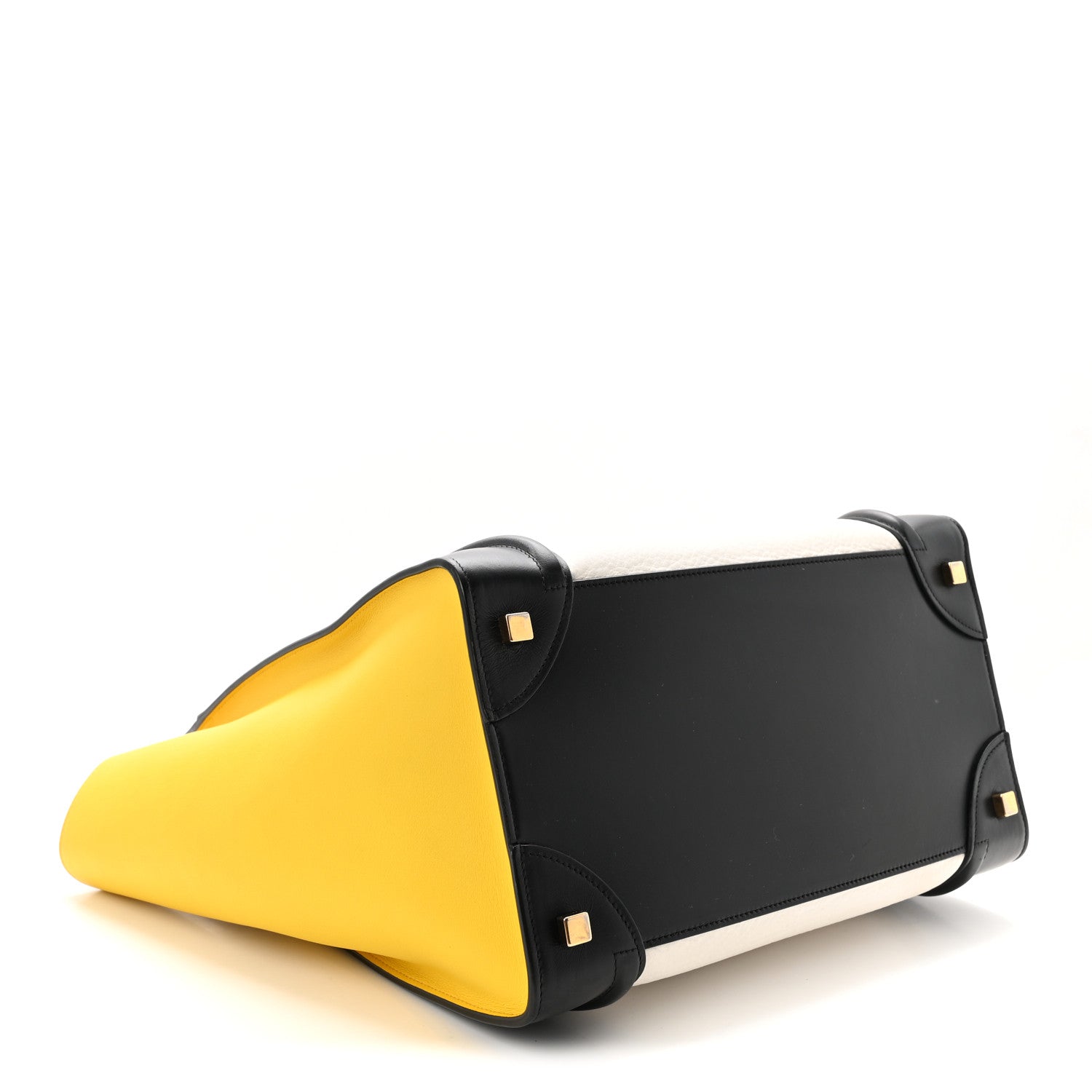 Celine Elephant Calfskin Mini Tri-Color Luggage Optic White Yellow 4 of 10