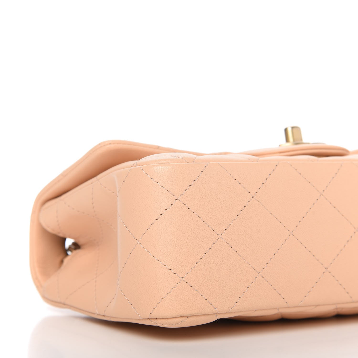 Chanel Lambskin Quilted Mini Rectangular Flap Beige 6 of 12