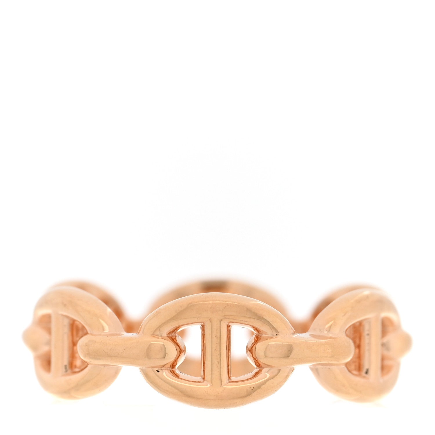 Hermes 18K Rose Gold PM Chaine d'Ancre Enchainee Ring 50 5.25 3 of 5