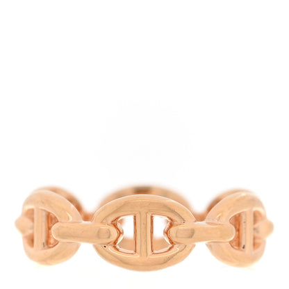 Hermes 18K Rose Gold PM Chaine d'Ancre Enchainee Ring 50 5.25 3 of 5