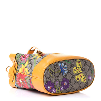 Gucci GG Supreme Monogram Flora Small Ophidia Bucket Bag Beige Multicolor Crop 4 of 12