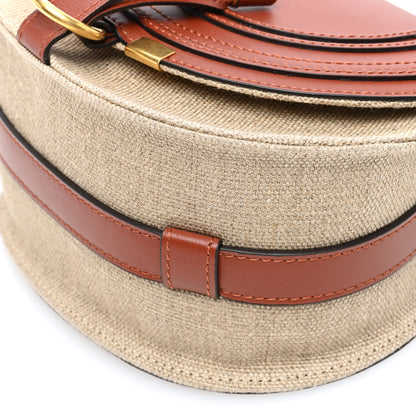 Chloe Linen Calfskin Small Marcie Saddle Bag Sepia Brown 9 of 9