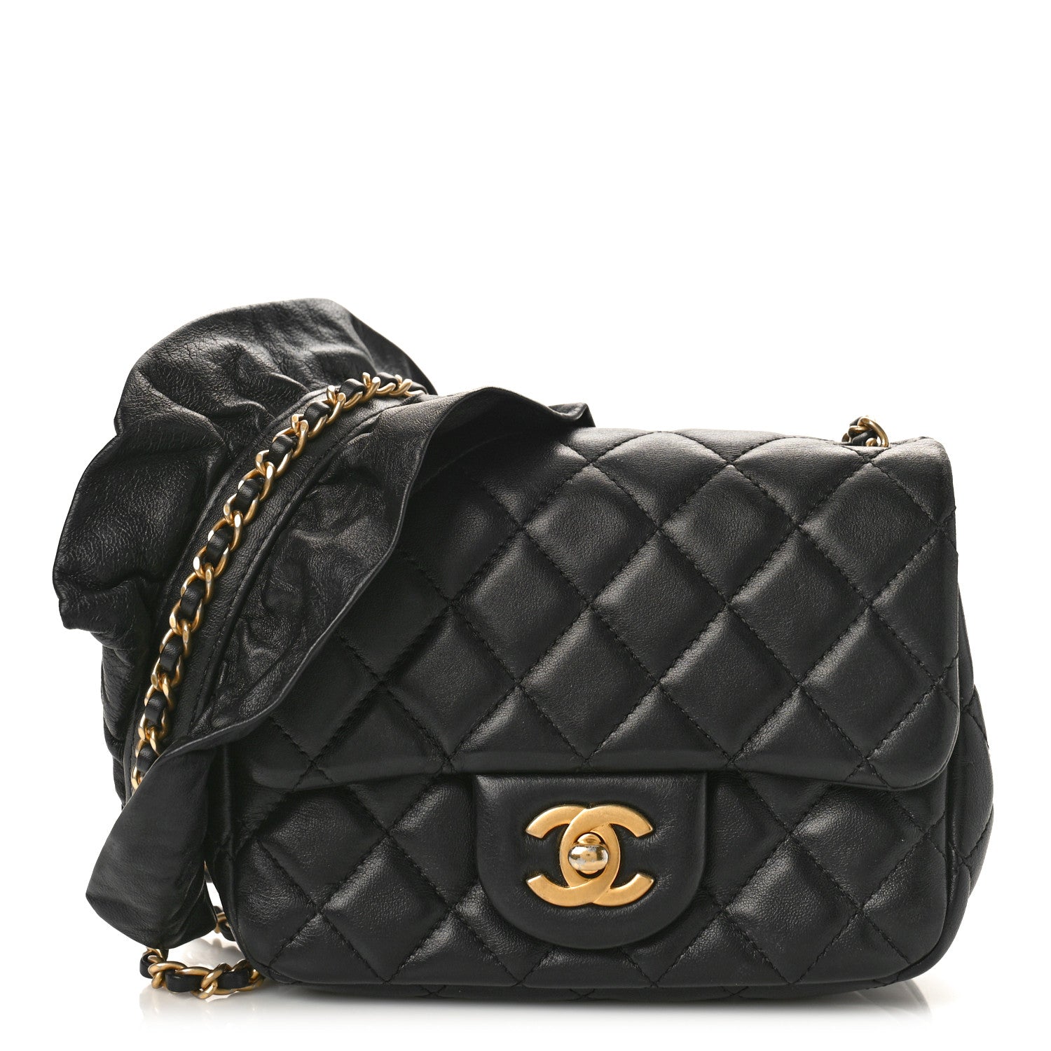 Chanel Lambskin Quilted Mini Romance Square Flap Black 1 of 10