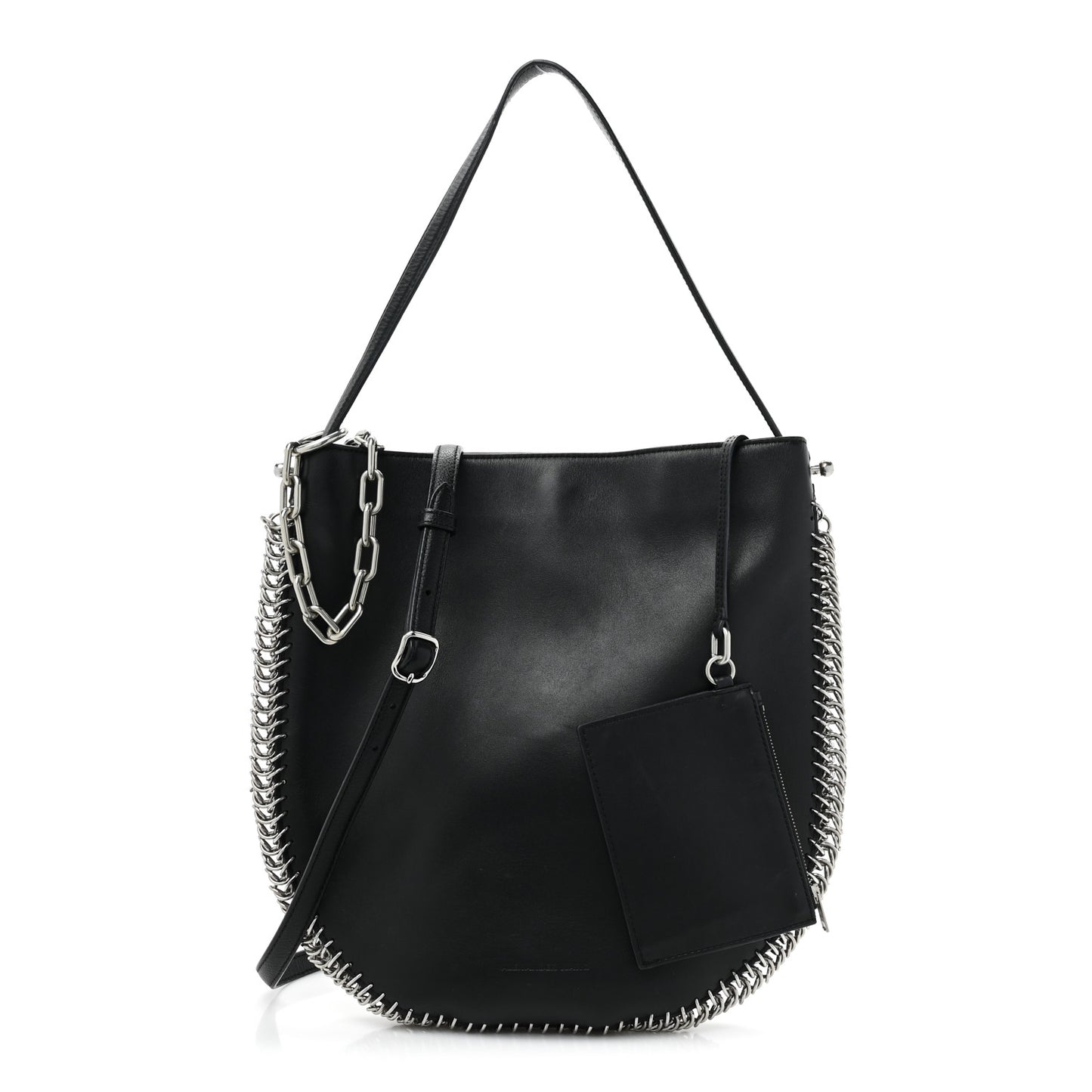 Calfskin Chain Around Roxy Hobo Black