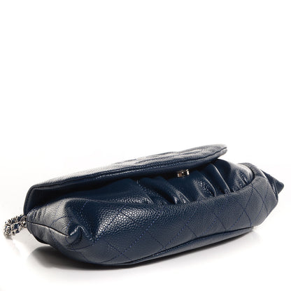 Chanel Caviar Half Moon Wallet On Chain WOC Navy Blue 4 of 9