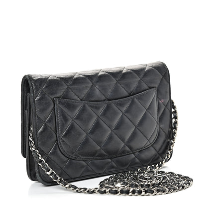 Chanel Lambskin Quilted Wallet On Chain WOC Black 2 of 24