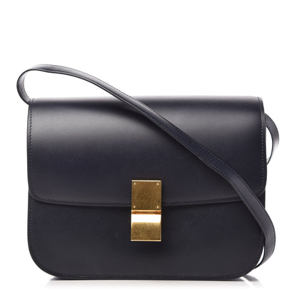 Celine Box Calfskin Medium Classic Box Flap Bag Navy 1 of 10