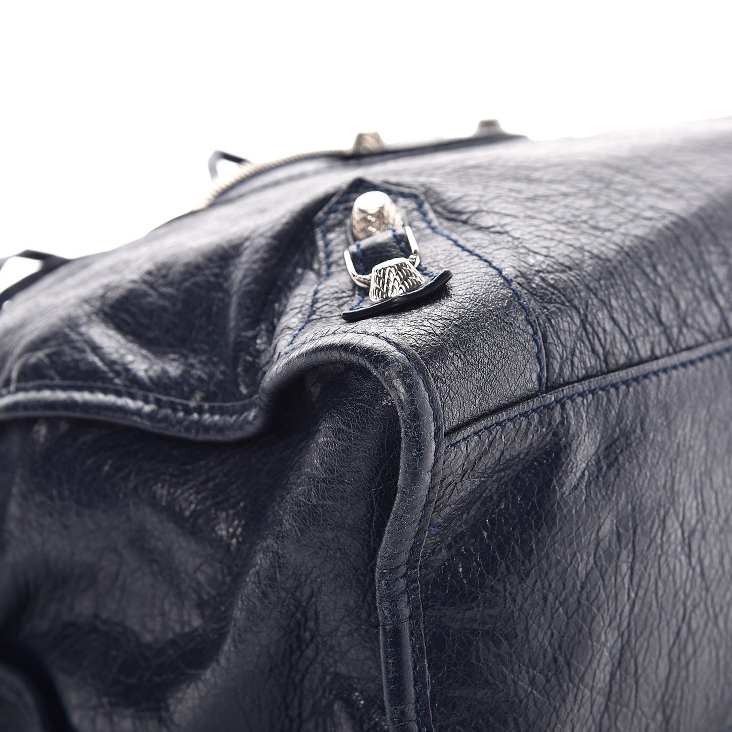 Agneau Giant 12 Silver Hardware City Bleu Obscur