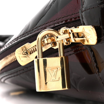 Louis Vuitton Vernis Rayures Alma BB Amarante 7 of 11