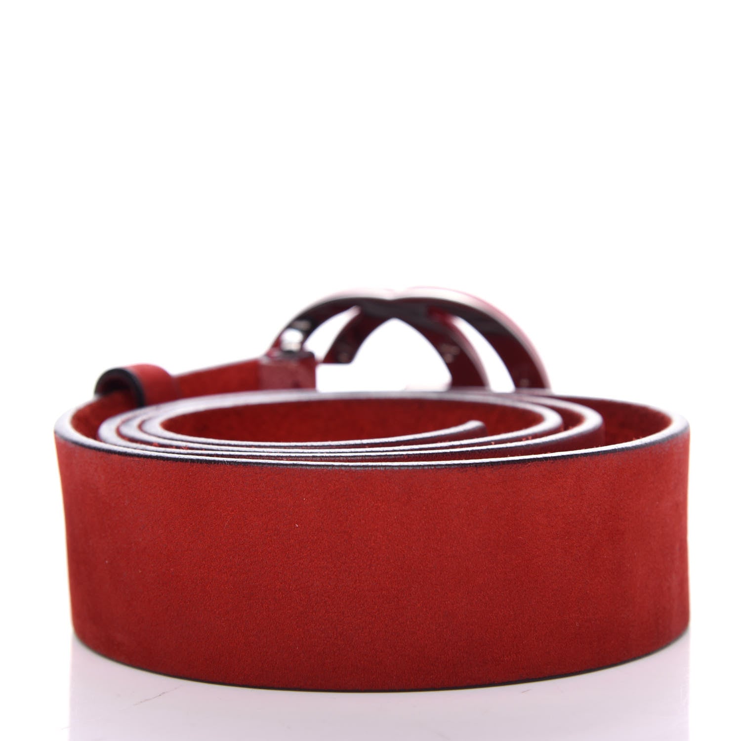 Gucci Nubuck Interlocking G Belt 90 36 Red 2 of 7