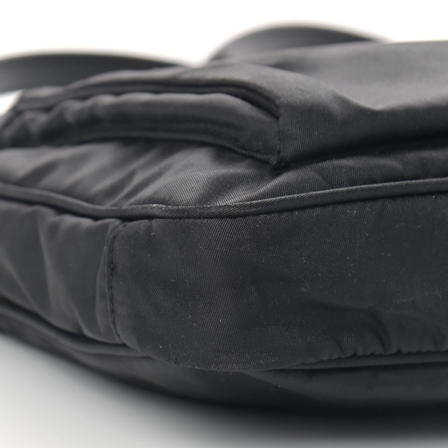 Prada Tessuto Nylon Saffiano Flat Messenger Bag Black 8 of 13
