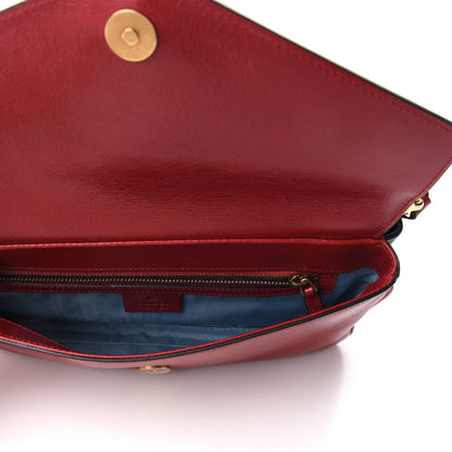 Gucci Calfskin Diagonal GG Medium Thiara Double Envelope Shoulder Bag Black Red 5 of 10