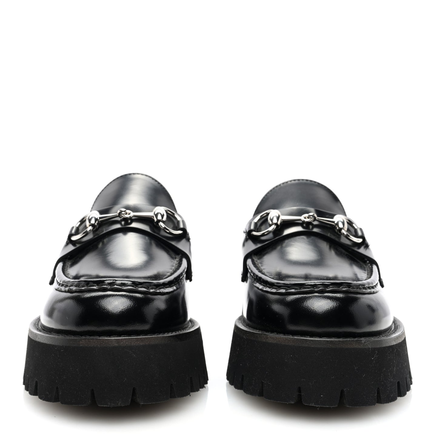 Cordovan Lux Womens Horsebit 45mm Platform Loafers 39 Black