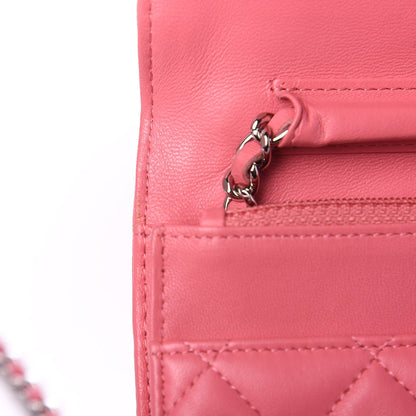 Chanel Lambskin Quilted Wallet On Chain WOC Pink 11 of 11