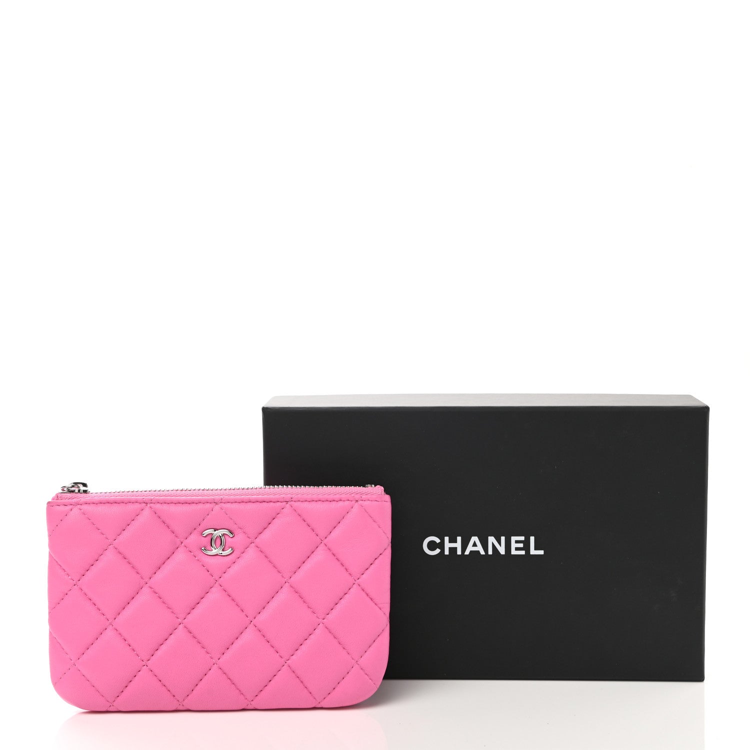 Chanel Lambskin Quilted Small Cosmetic Case Pink 8 of 8