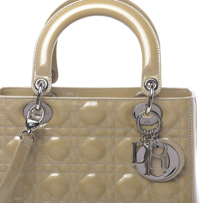 Christian Dior Patent Cannage Medium Lady Dior Beige 10 of 10