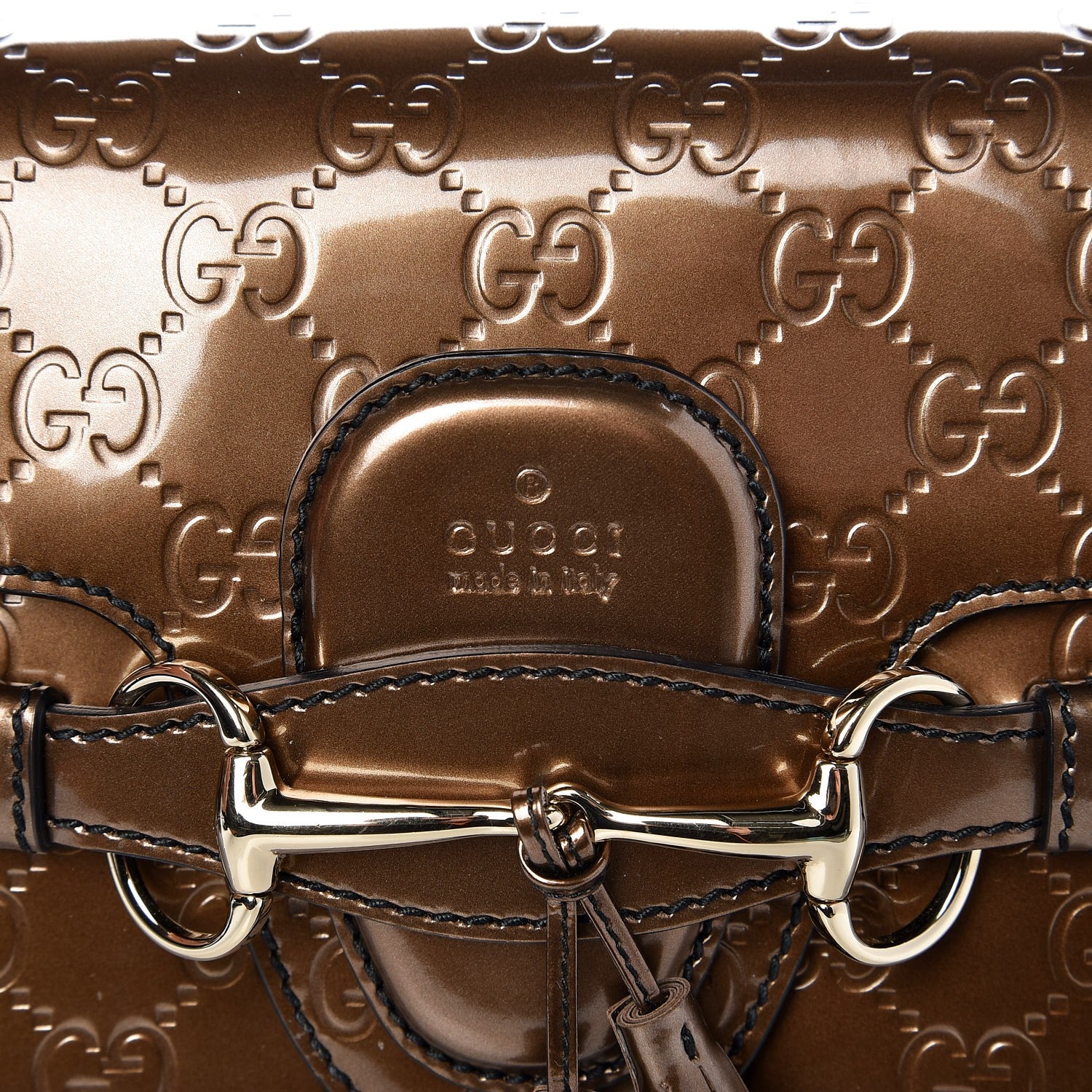 Gucci Shine Guccissima Medium Emily Chain Shoulder Bag Acero 9 of 9