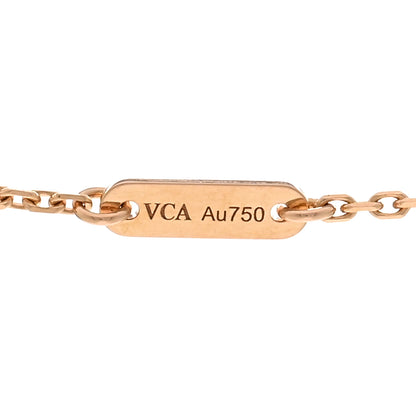 Van Cleef & Arpels 18K Rose Gold Carnelian Sweet Alhambra Pendant Necklace 4 of 7