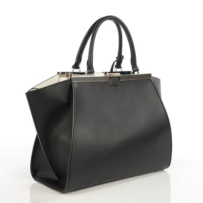 Fendi Vitello Dolce Shiny Nappa Petite 3Jours Tote Black 4 of 10