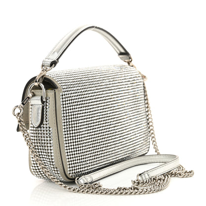 Fendi Crystal Vitello Laminato Mini Baguette Crystal Argento 3 of 14