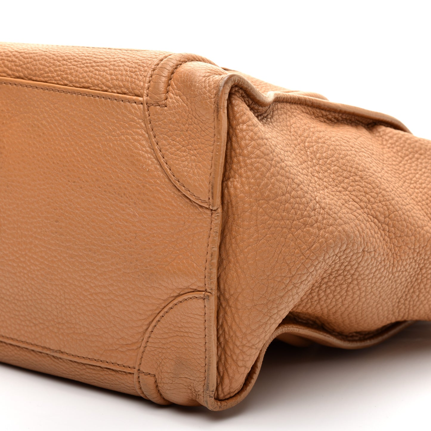 Drummed Calfskin Mini Luggage Camel