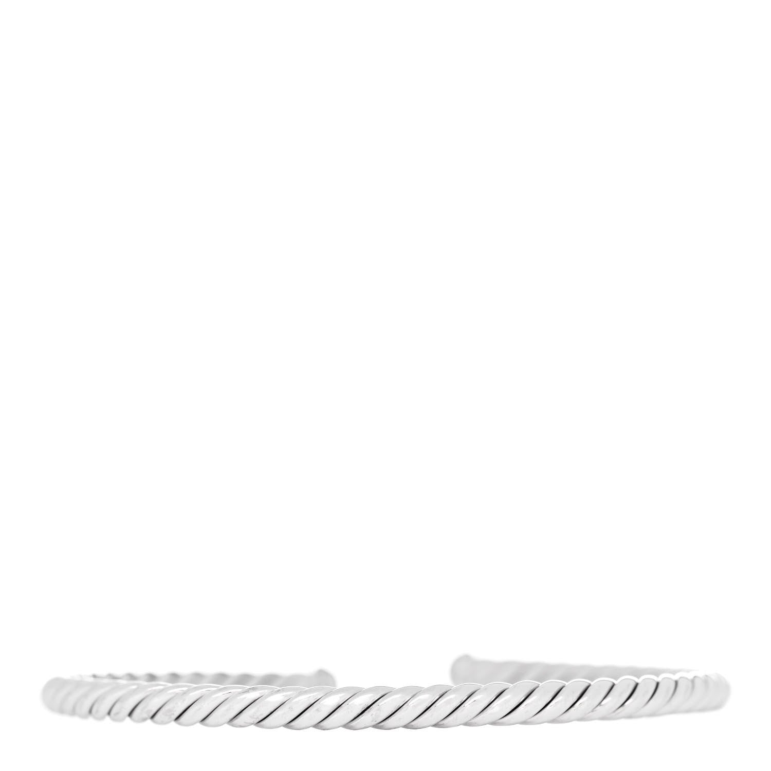 David Yurman 18K White Gold 4mm Cablespira Bracelet 2 of 4
