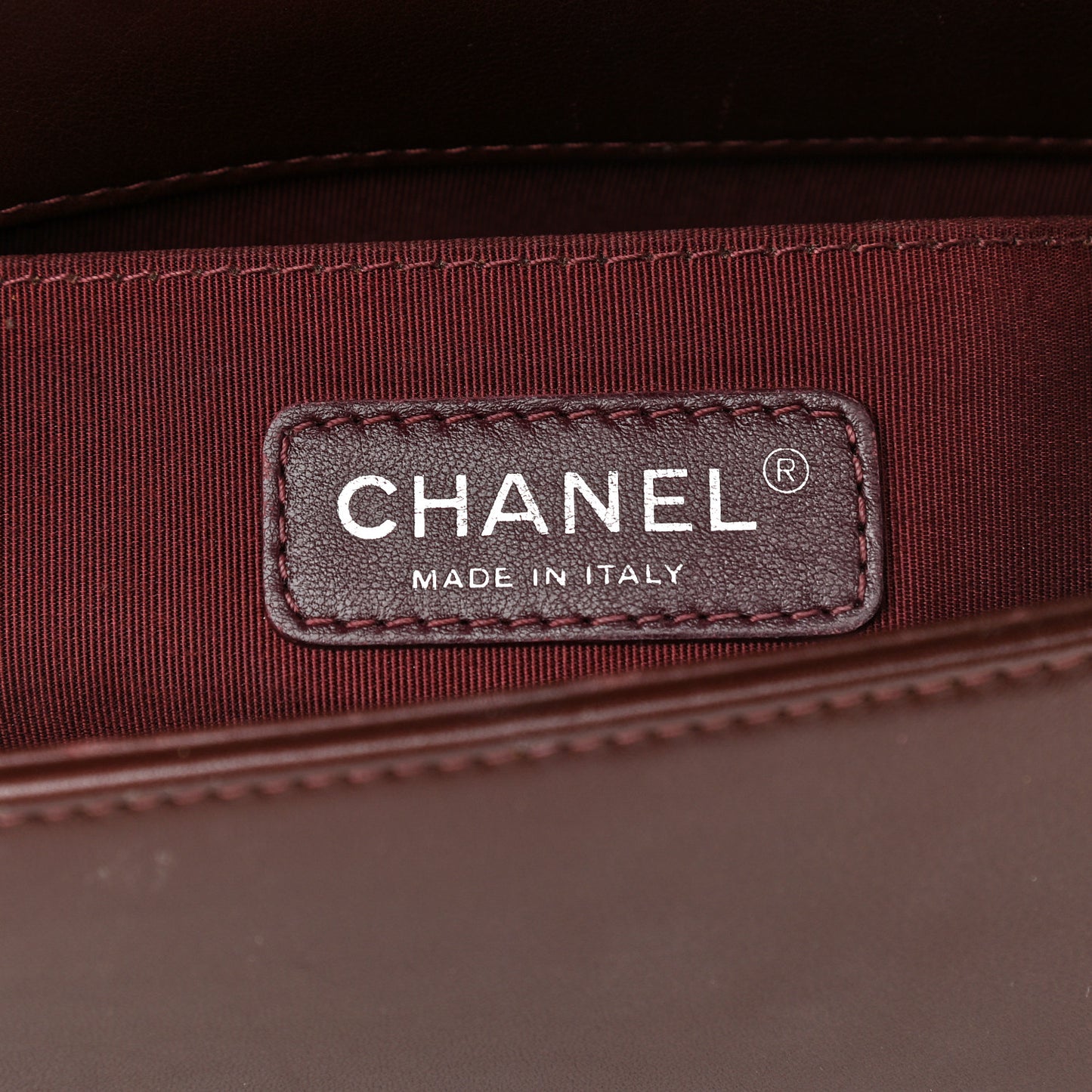 Calfskin Chevron Quilted Medium Boy Flap Burgundy