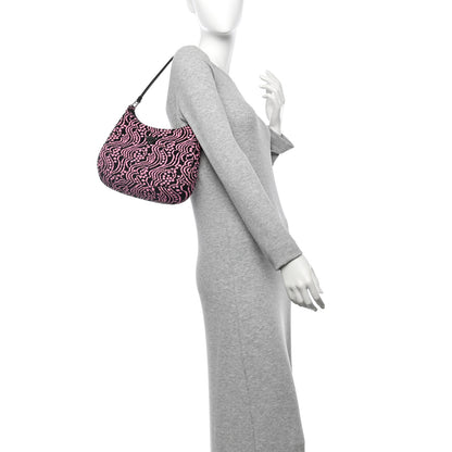 Prada Maglia Jacquard Cleo Shoulder Bag Black Rosa 2 of 10