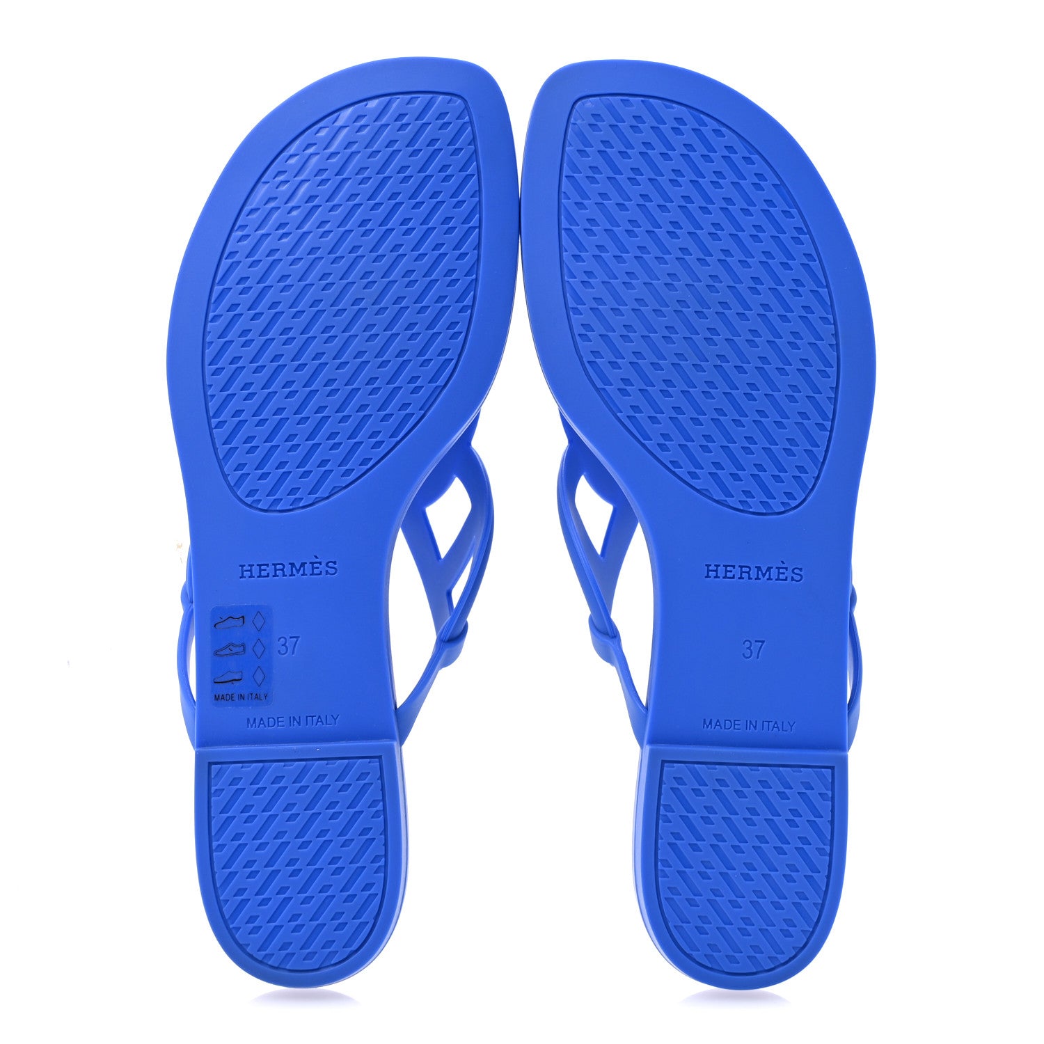 Hermes Rubber Womens Egerie Sandals 37 Bleu Outremer 6 of 10