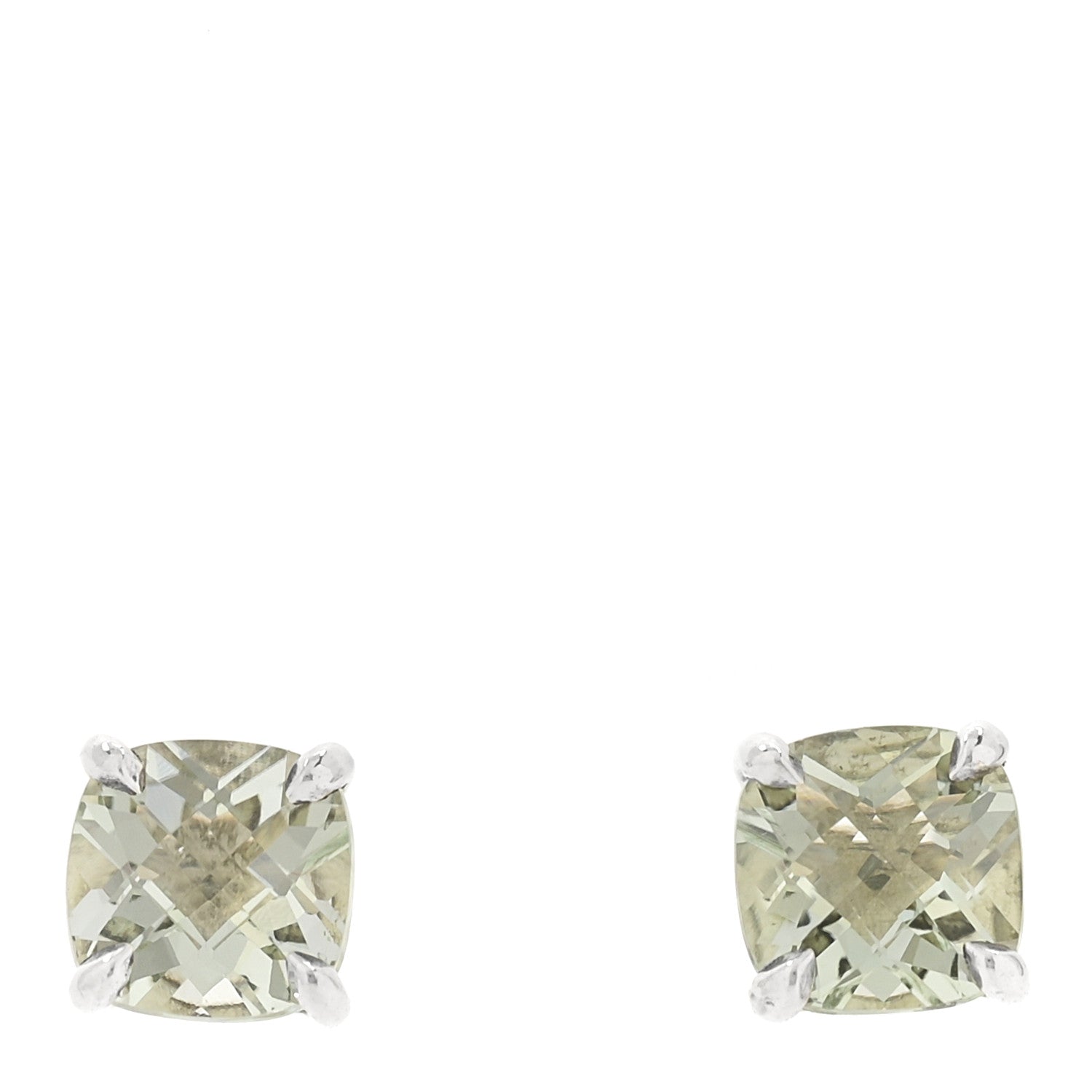 Tiffany Sterling Silver Prasiolite Sparklers Earrings 1 of 4