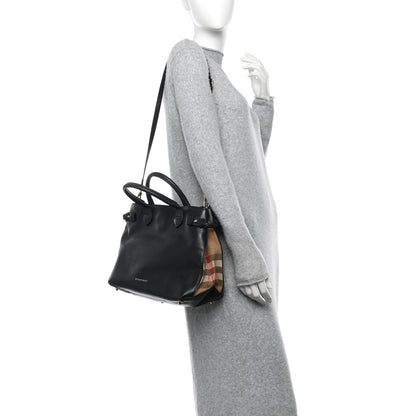 Burberry Smooth Calfskin Medium Sartorial Banner Tote Black 2 of 14