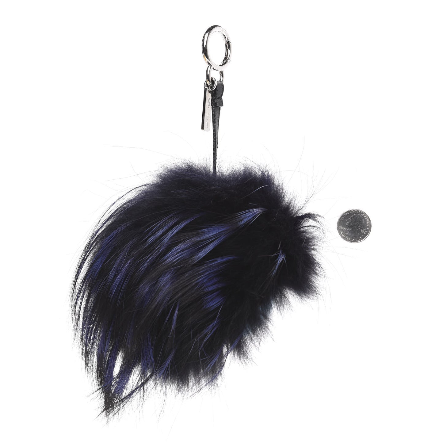 Mink Fox Rabbit Fur Vitello Flamingo Furme Monster Bag Charm Viola Multicolor Black