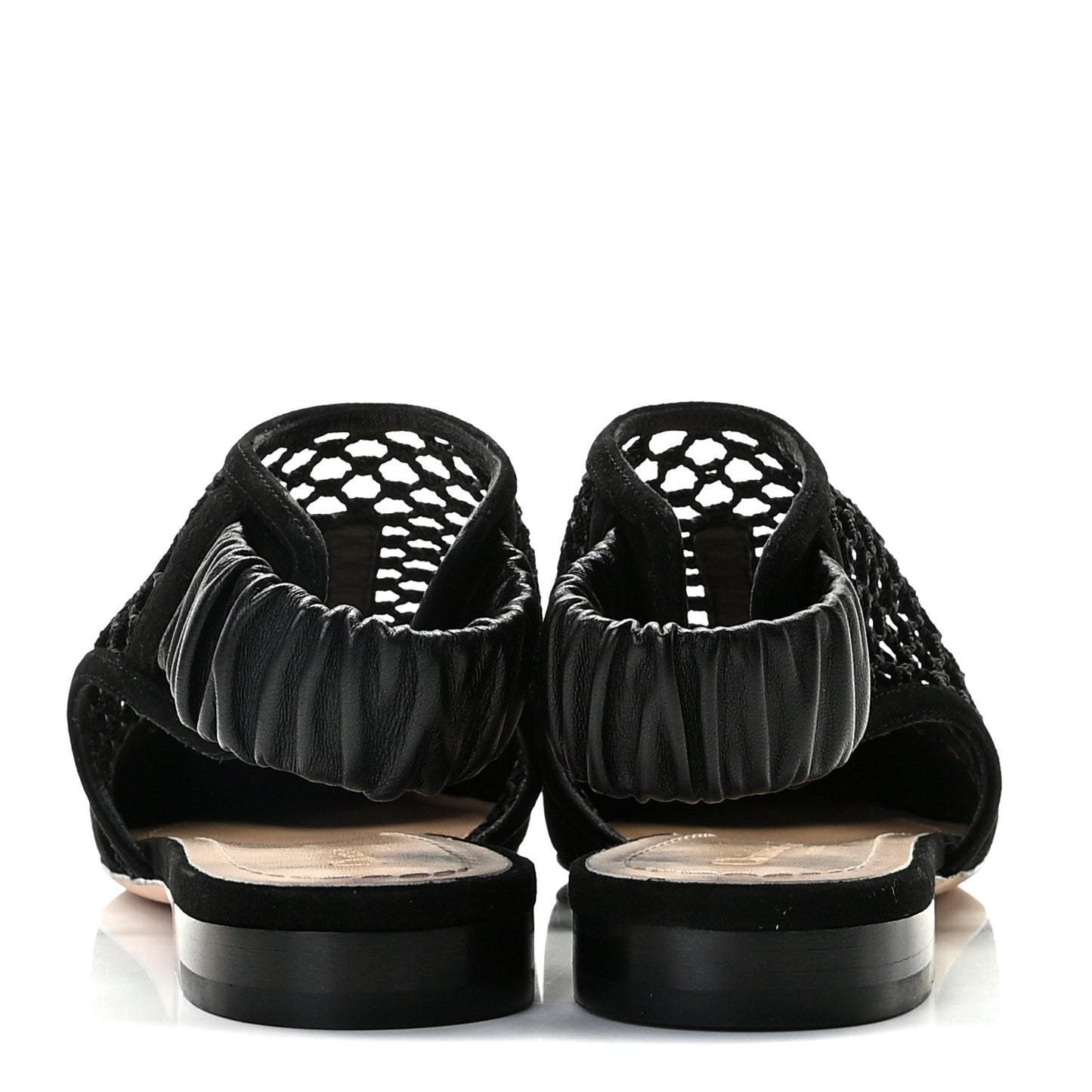 Suede Resille Dior-I Slingback Flats 38 Black