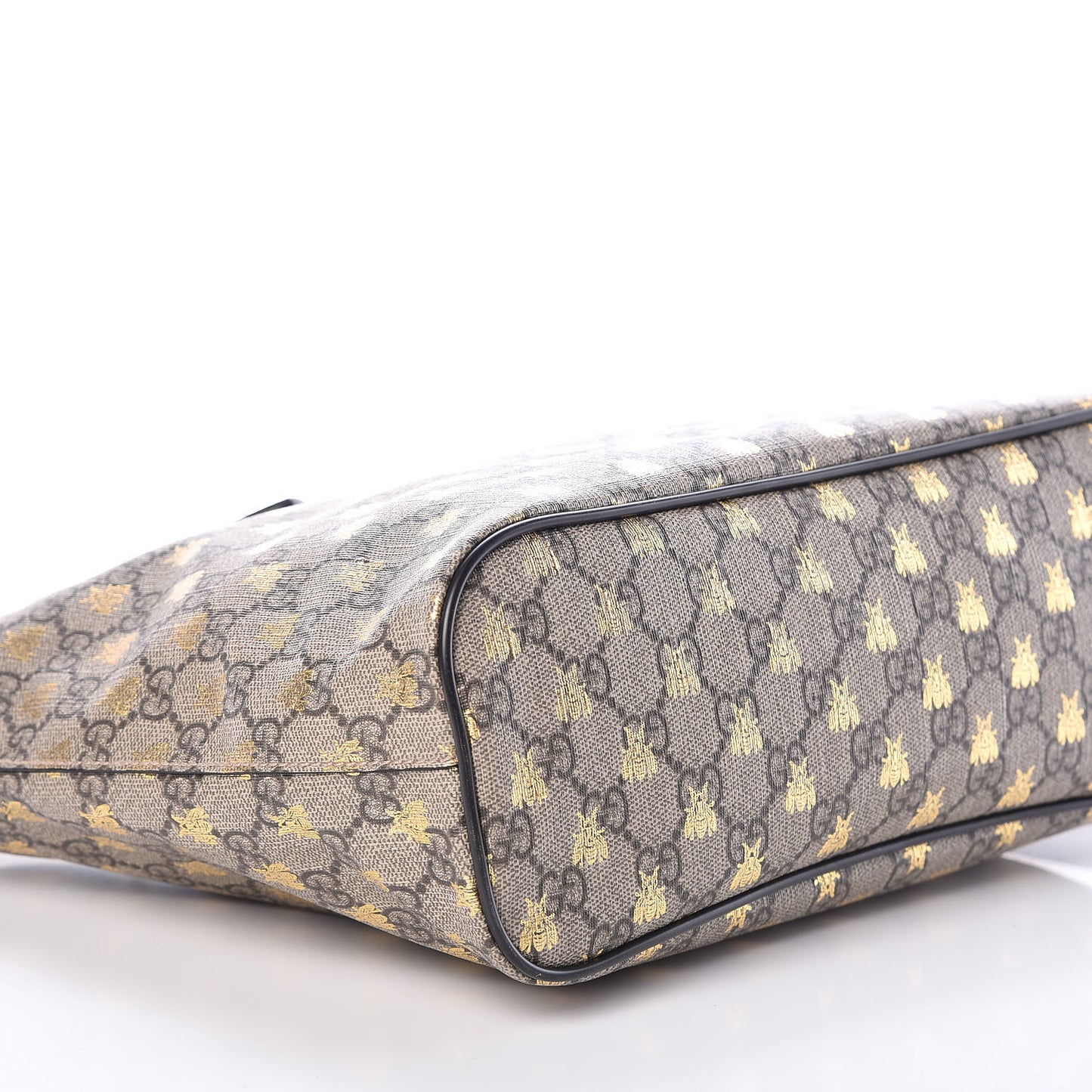 Soft GG Supreme Monogram Bees Small Crossbody Tote Beige Oro Black
