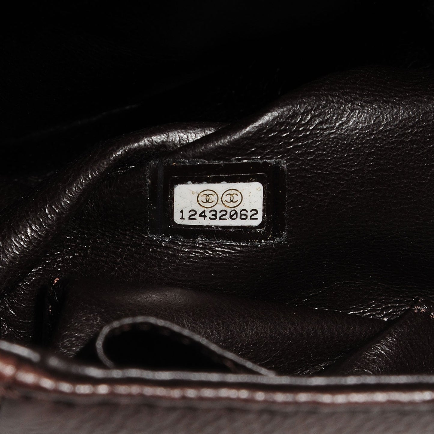 Caviar Half Moon Large Flap Dark Brown