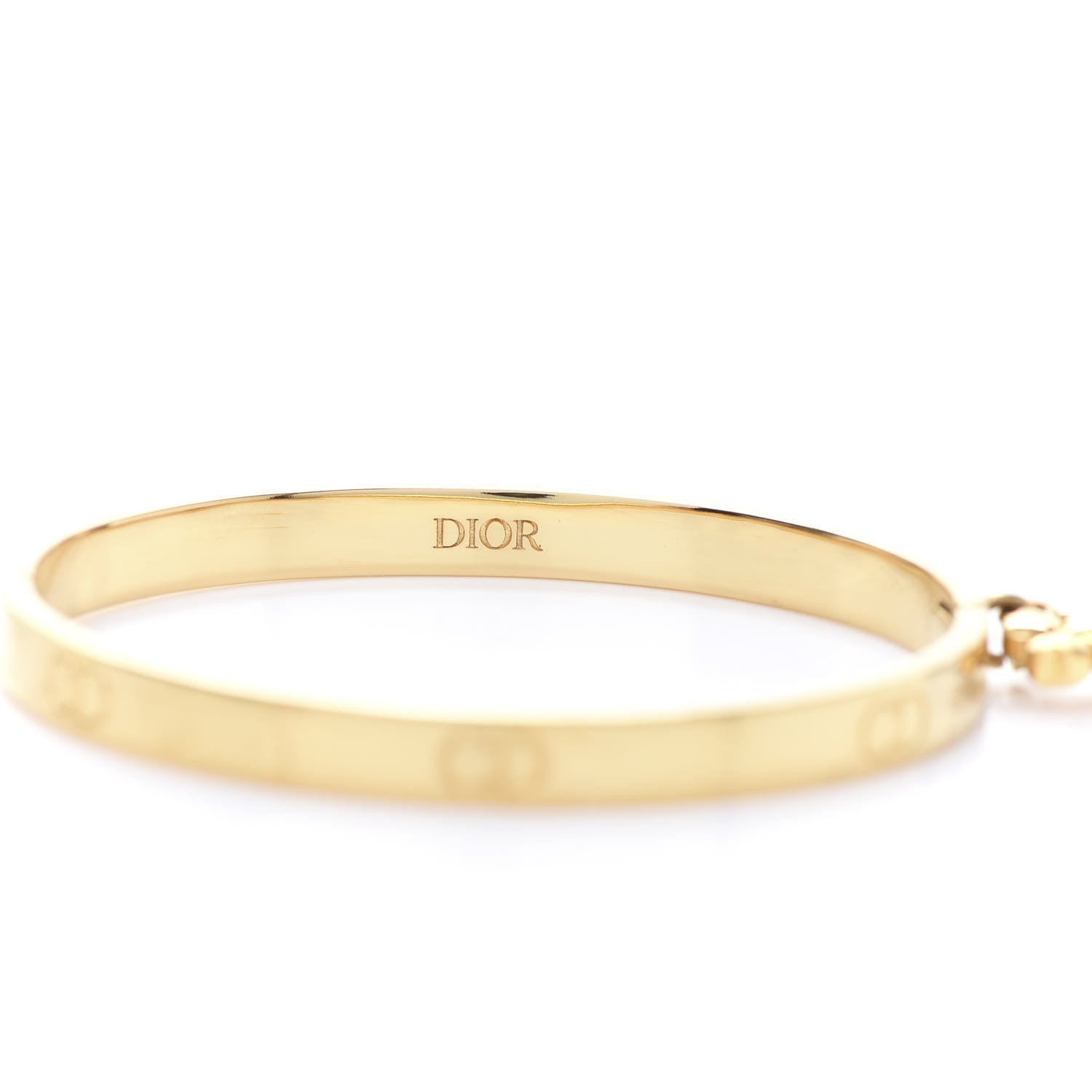 Christian Dior Metal Crystal Lucky Locket Heart Bracelet Gold 4 of 5