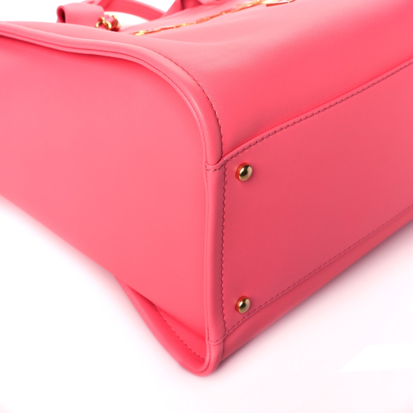 Calfskin Medium Deauville Tote Coral Pink