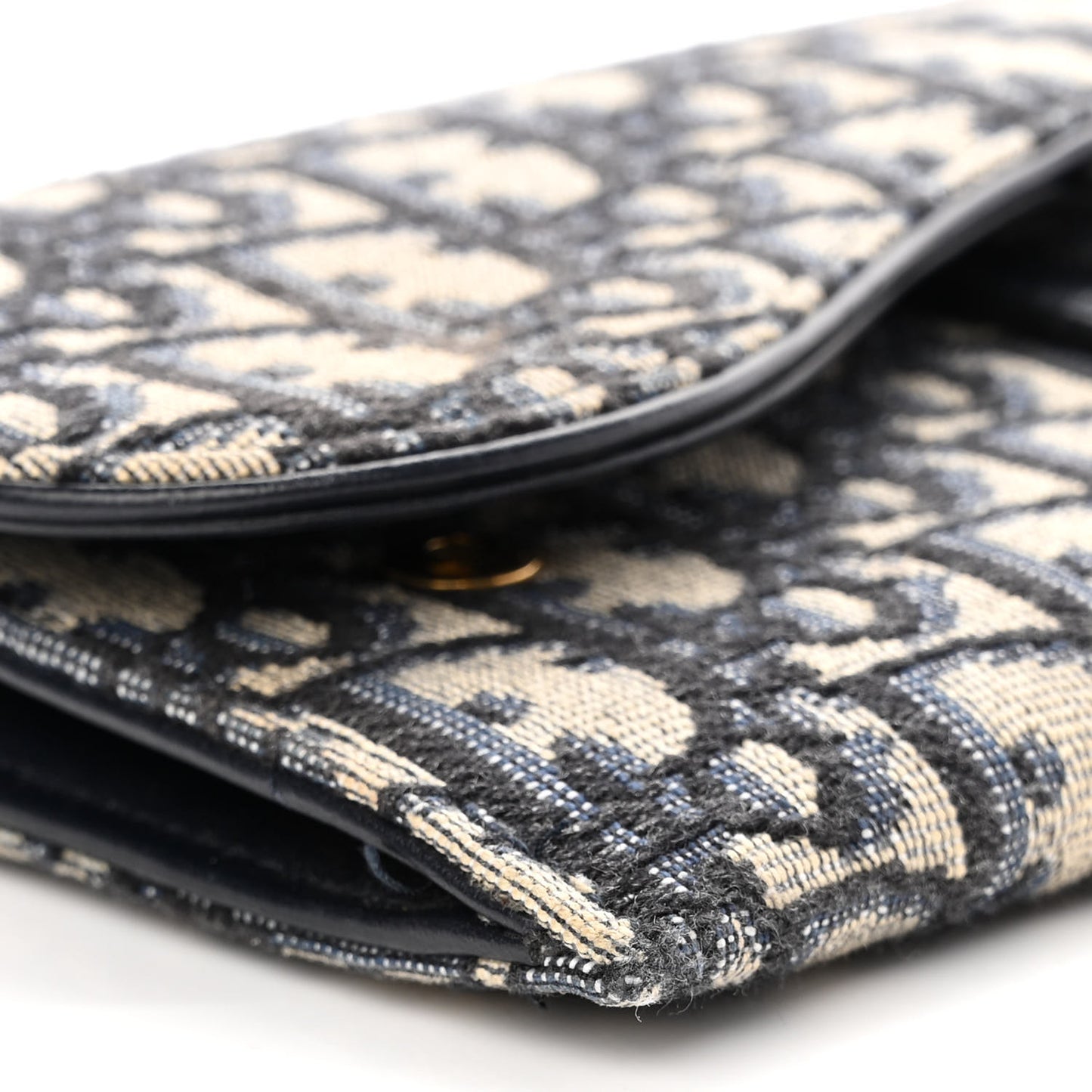 Oblique Saddle Chain Long Wallet Blue