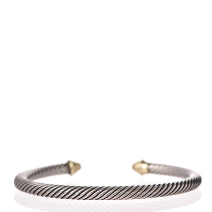 David Yurman Sterling Silver 14K Yellow Gold 5mm Cable Classics Bracelet 3 of 4