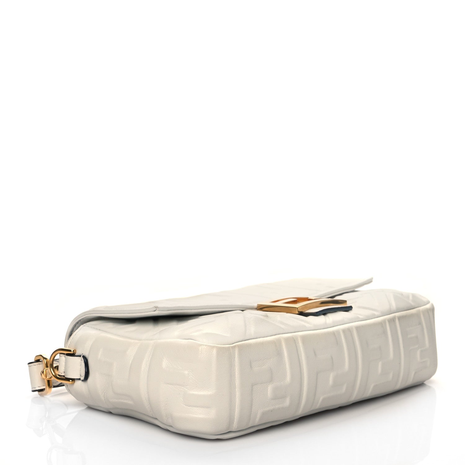 Fendi Nappa FF 1974 Embossed Baguette White 4 of 11