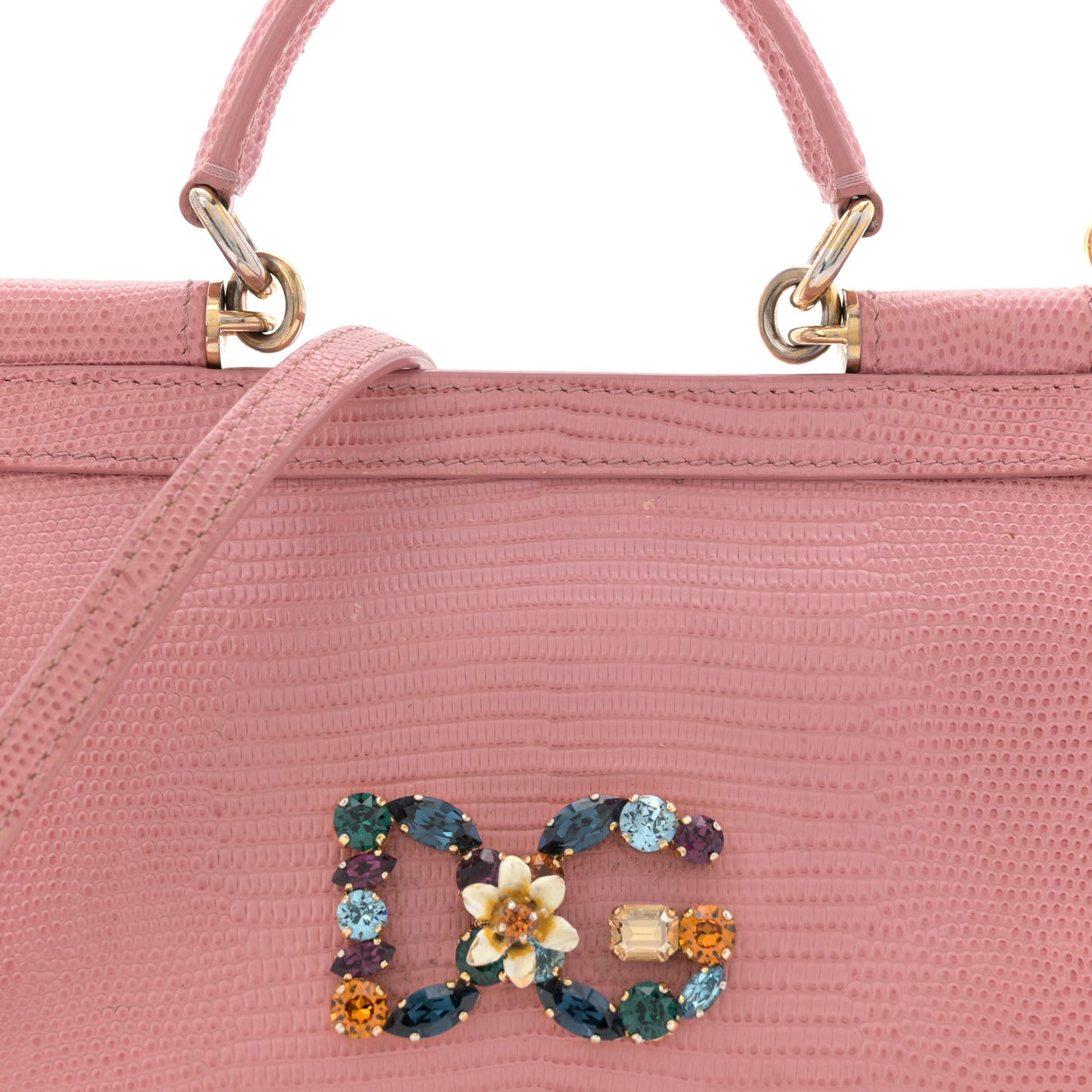 Stampa Iguana Crystal Small Miss Sicily Satchel Candy