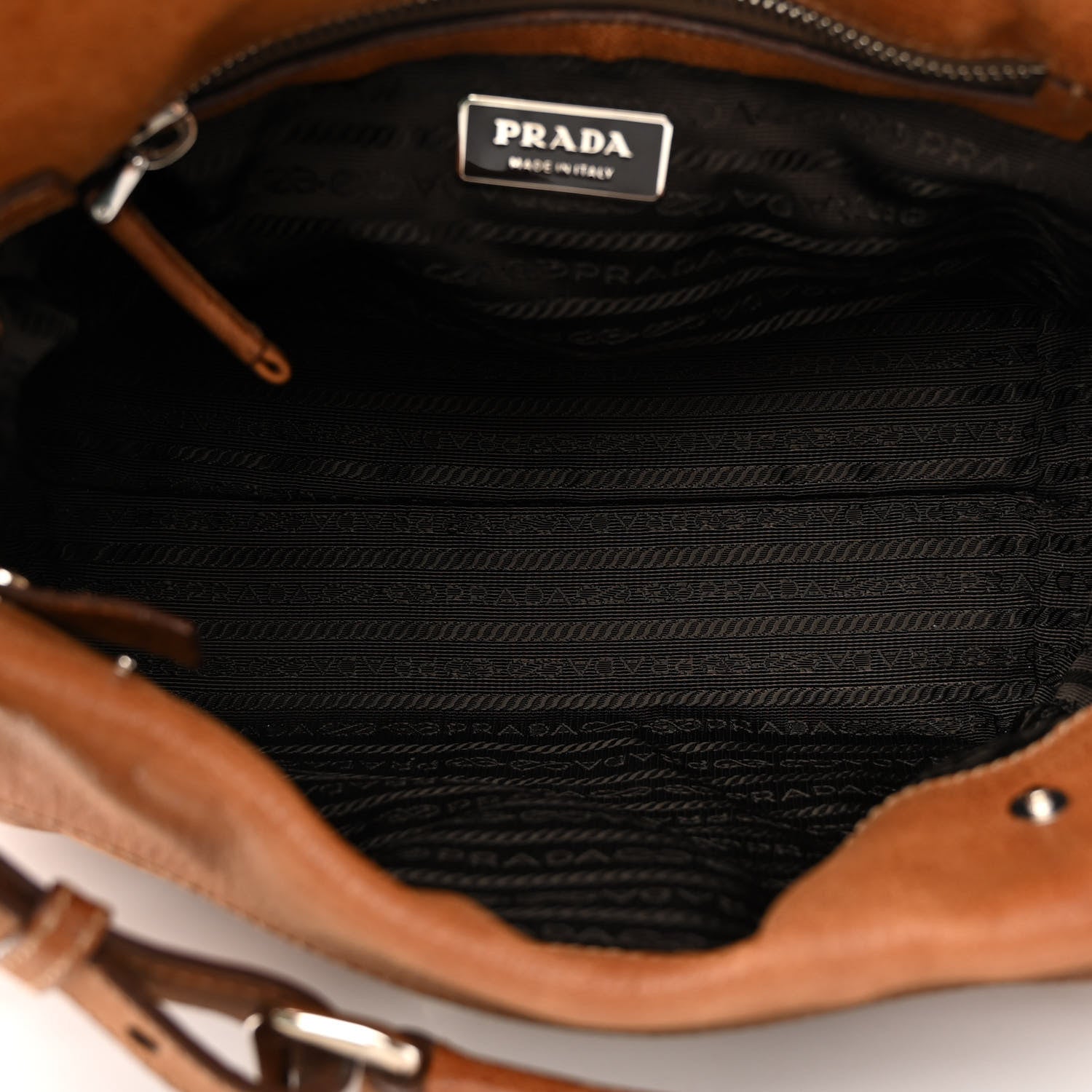Prada Vitello Antic Easy A Foldover Pushlock Flap Shoulder Bag Sughero 5 of 11