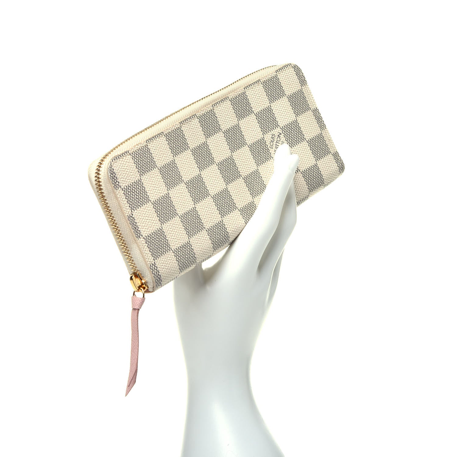 Louis Vuitton Damier Azur Clemence Wallet Rose Ballerine 2 of 7
