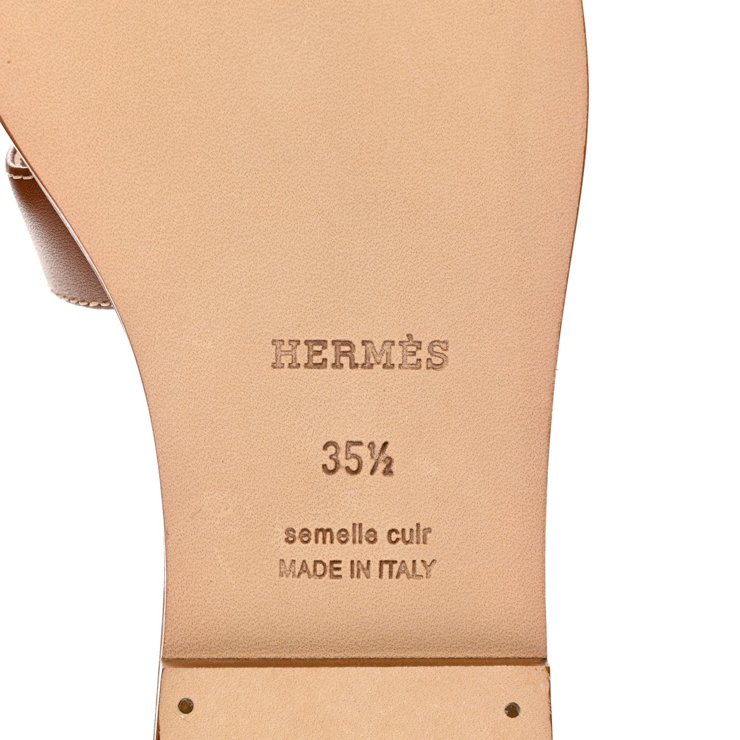 Hermes Box Calfskin Oran Sandals 35.5 Gold 6 of 9