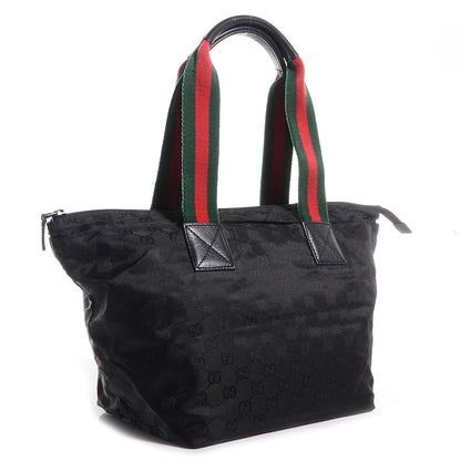 Gucci GG Monogram Medium Web Handle Bucket Tote Black 3 of 7