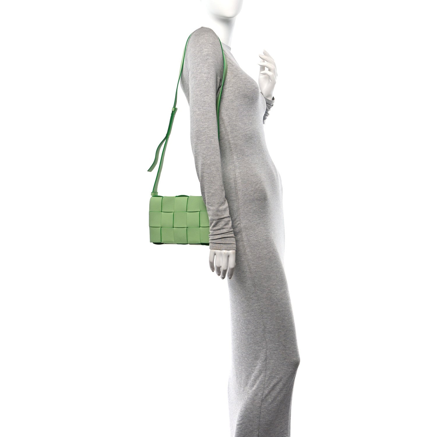 Bottega Veneta Grained Calfskin Maxi Intrecciato Cassette Crossbody Bag Pistachio 2 of 10
