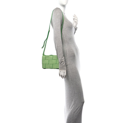Bottega Veneta Grained Calfskin Maxi Intrecciato Cassette Crossbody Bag Pistachio 2 of 10